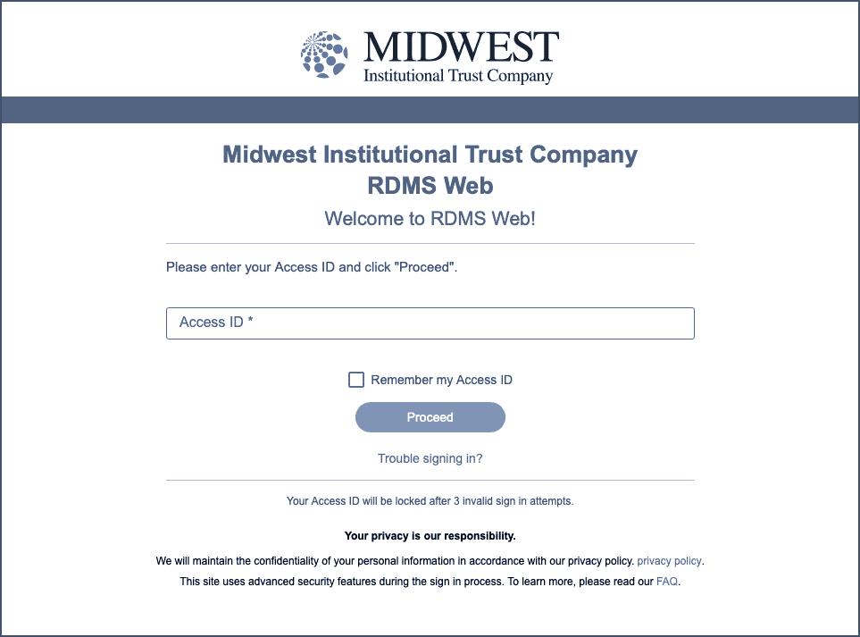 Benefit Vision login screen
