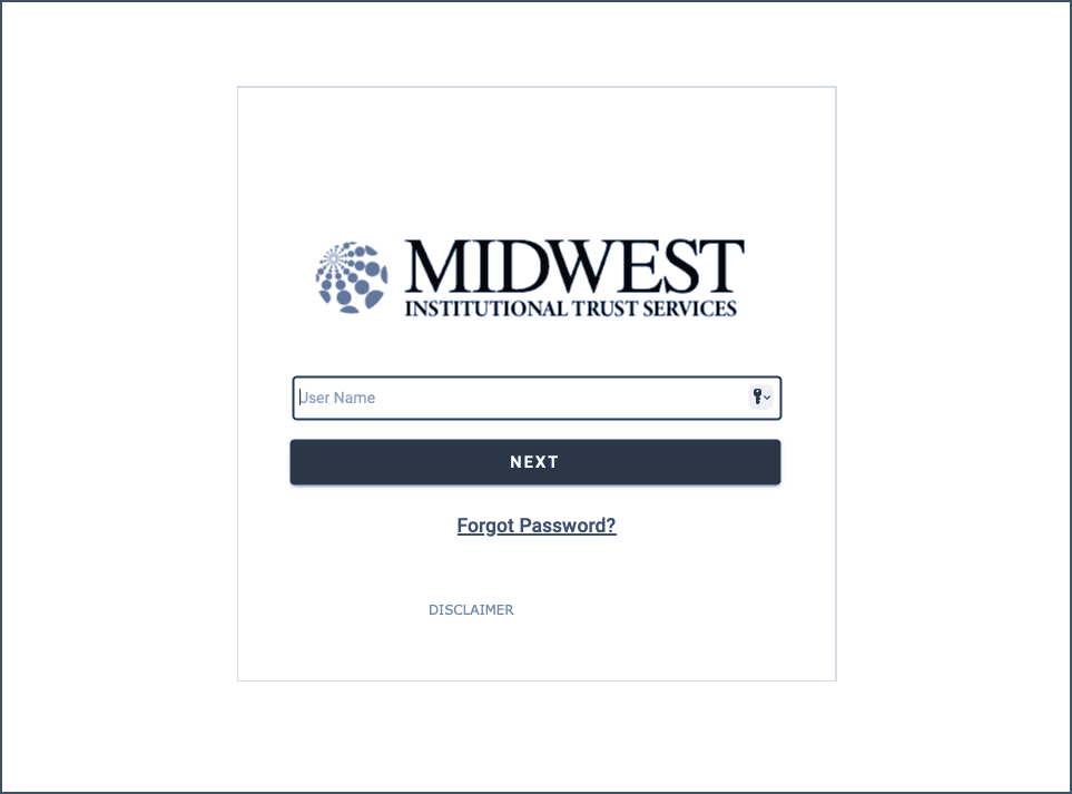Secure File transfer login screen